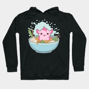 cute Axolotl Eating Ramen Noodles adorable Hoodie